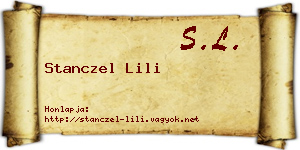 Stanczel Lili névjegykártya