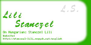 lili stanczel business card